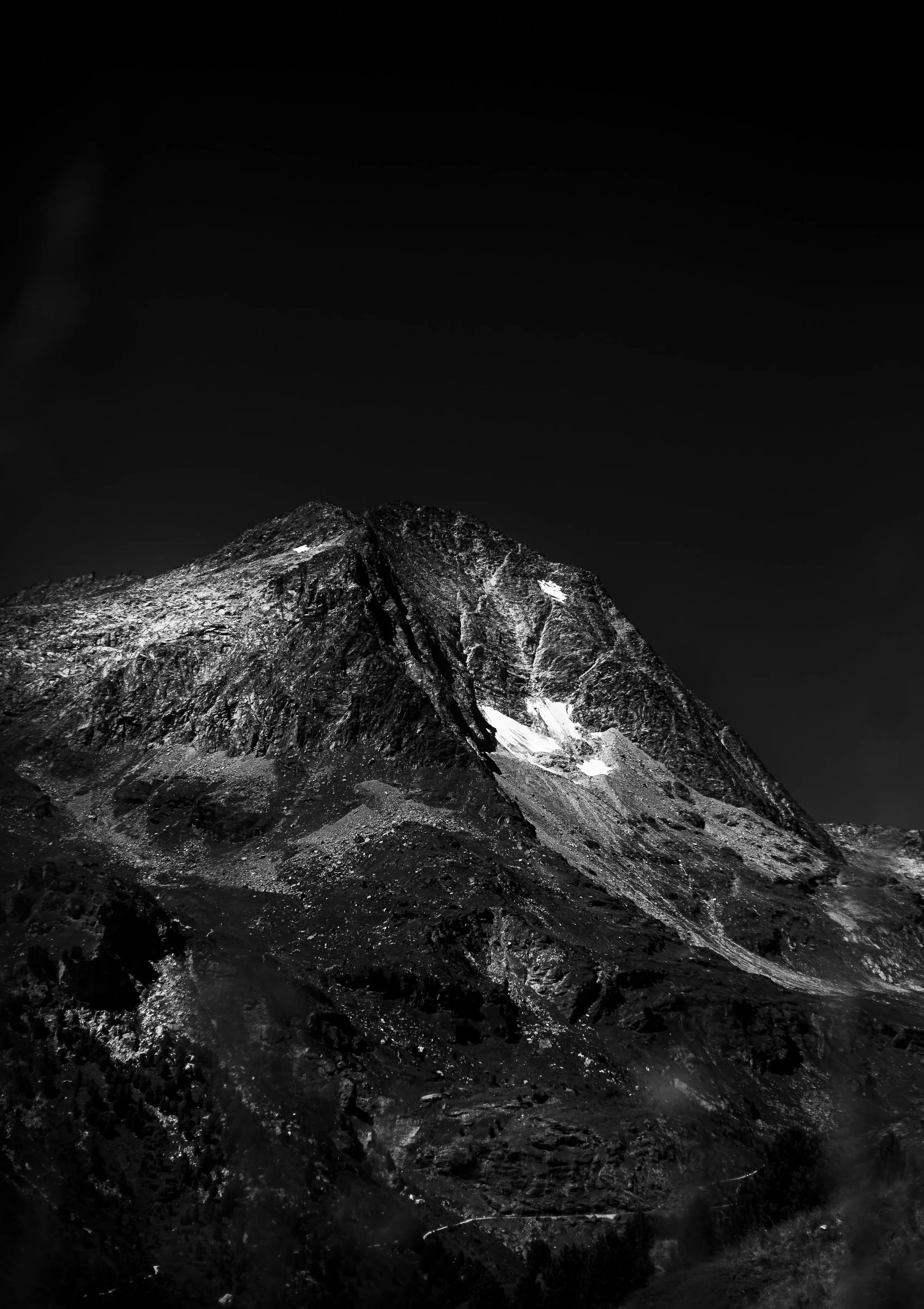 Montagne, noir et blanc, Alpes