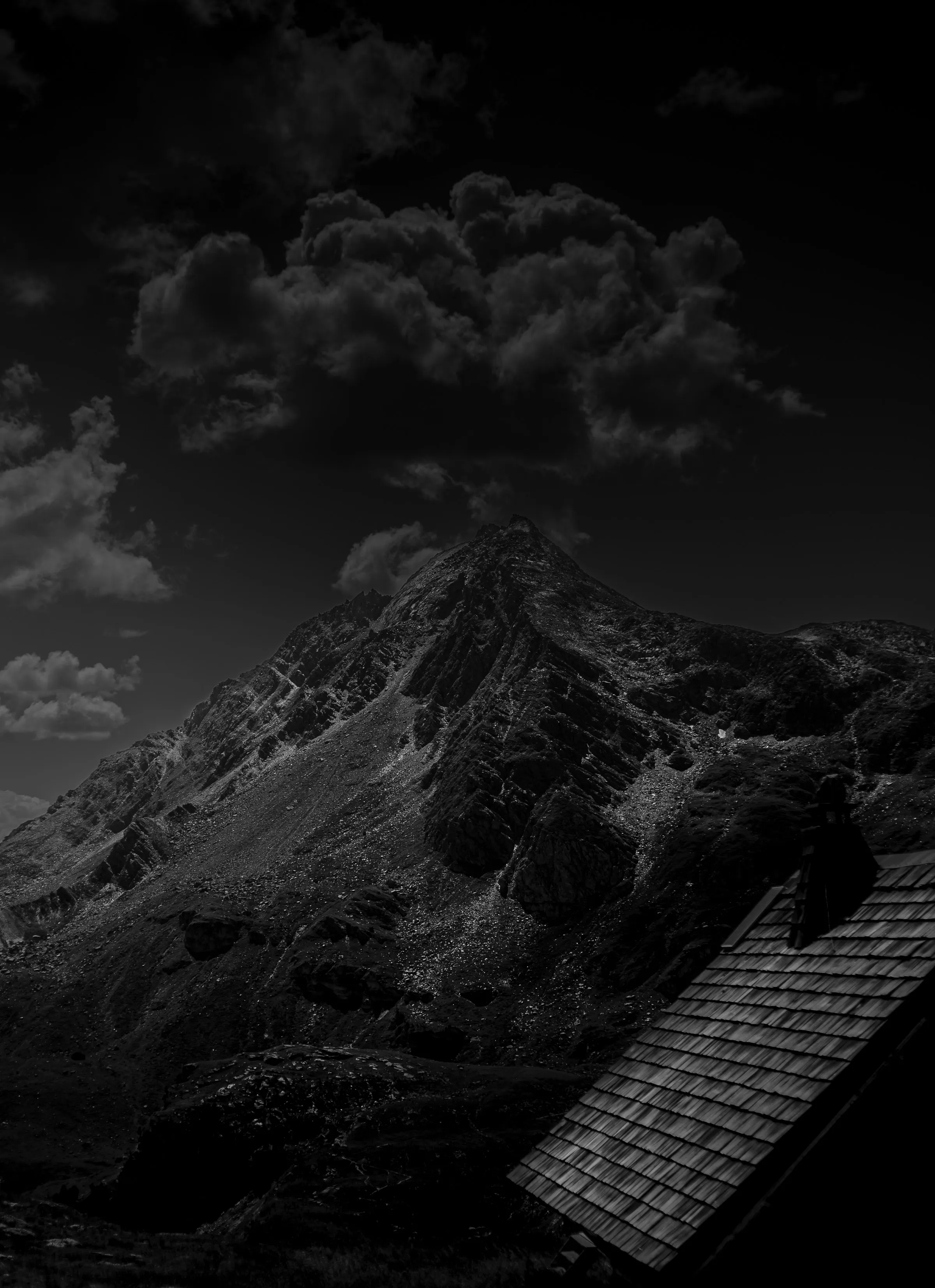 Montagne, noir et blanc, Alpes
